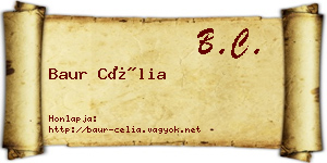 Baur Célia névjegykártya